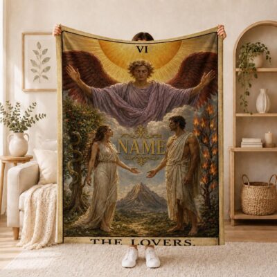 The Lovers Tarot Romantic Mystic Blanket