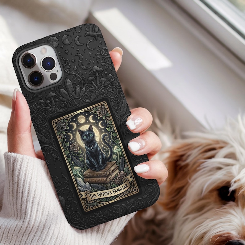 The Witchs Familiar Black Cat Tarot Phone Case
