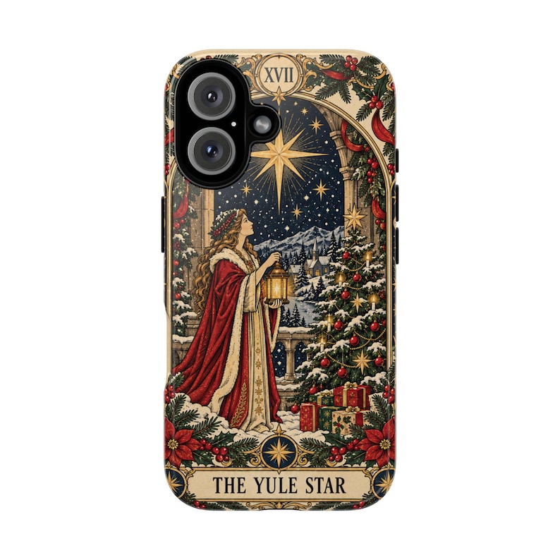 Christmas Tarot Yule Star Vintage Phone Case - Image 3