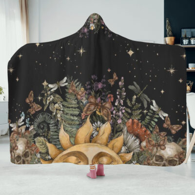 Mystical Cottagecore Witchy Forest Hooded Blanket