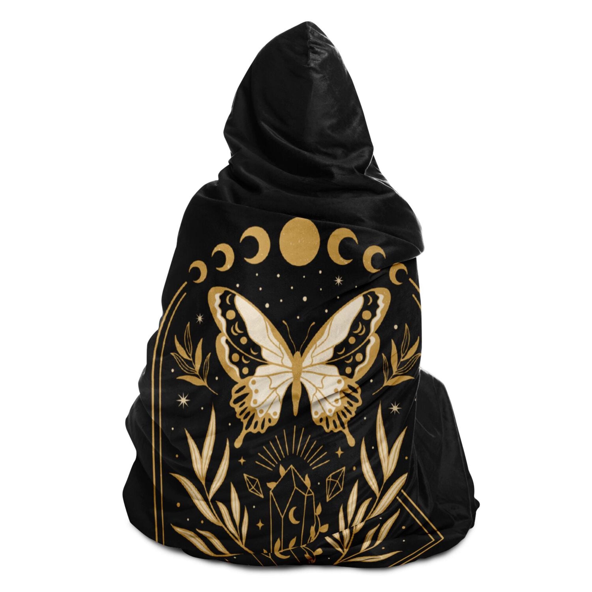 Personalized Moth Whimsigoth Sherpa Hooded Blanket - Image 2