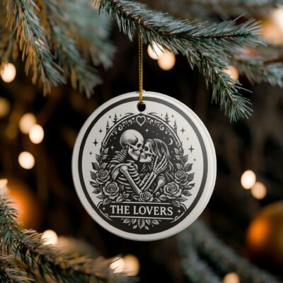 Tarot The Lovers Holiday Ceramic Ornament