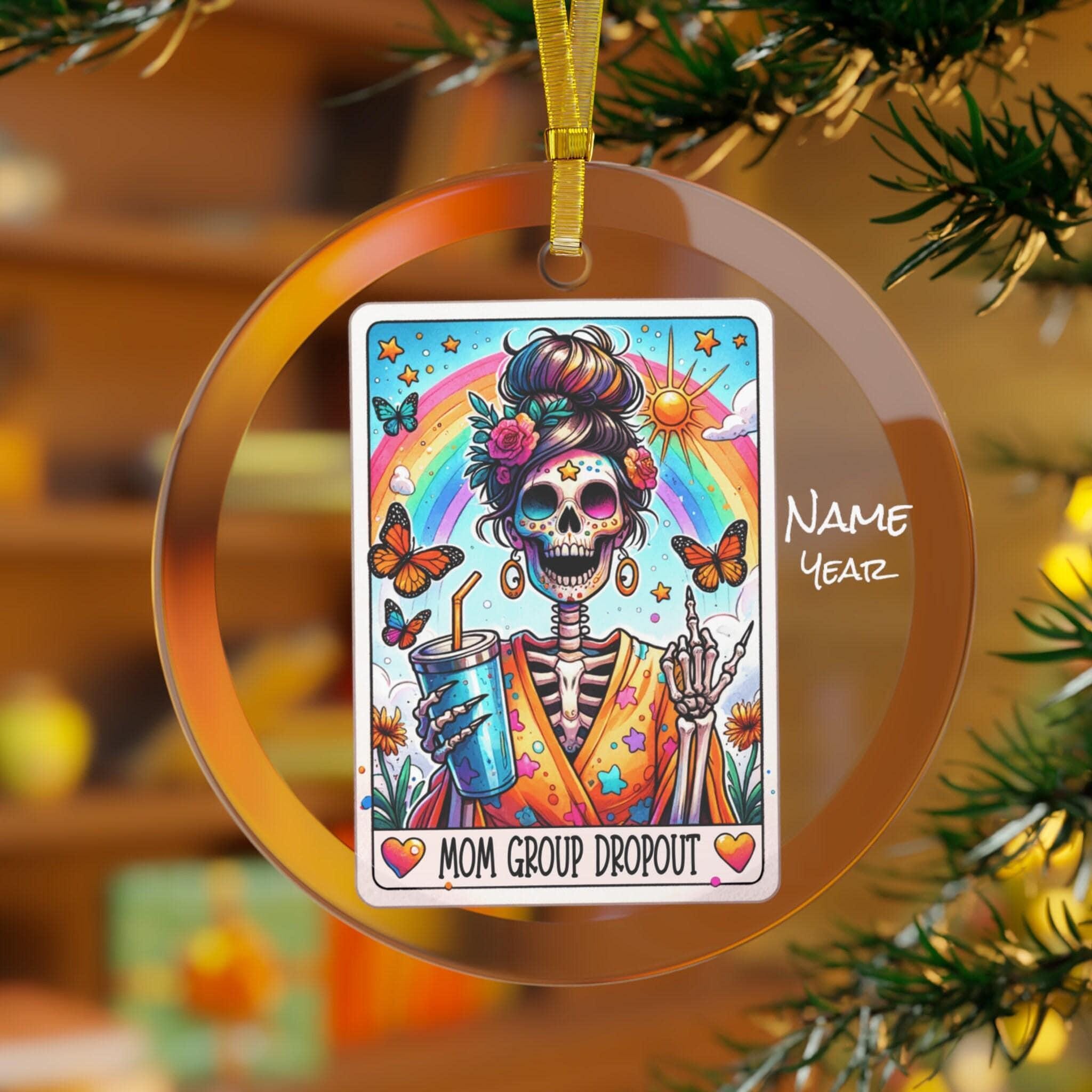 Tarot The Mom Group Dropout Custom Glass Ornament