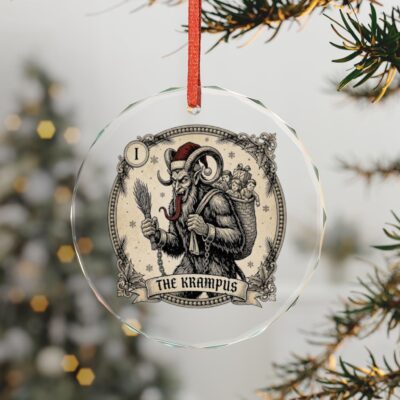Krampus Gothic Christmas Glass Ornament