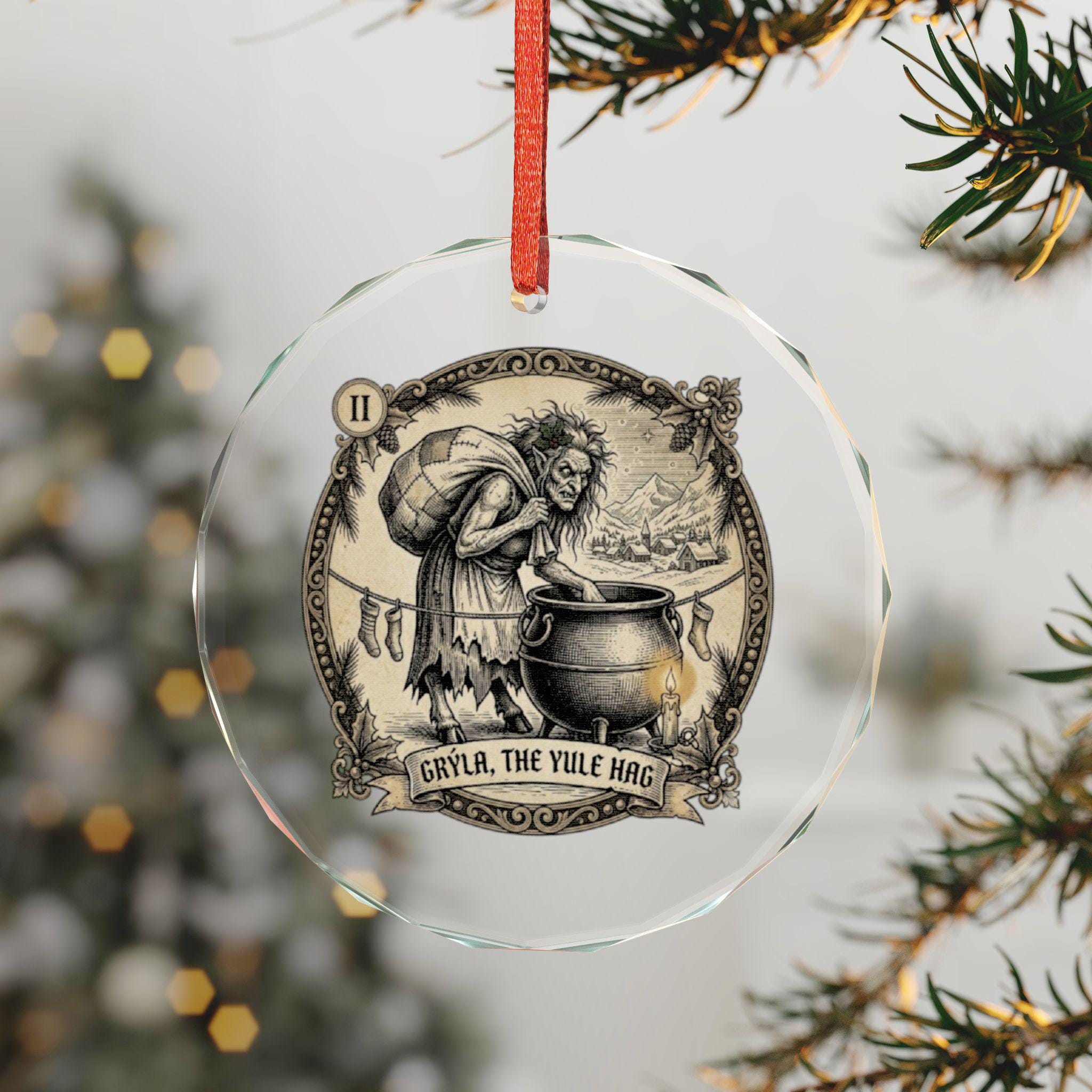 Gryla Icelandic Yule Hag Glass Ornament