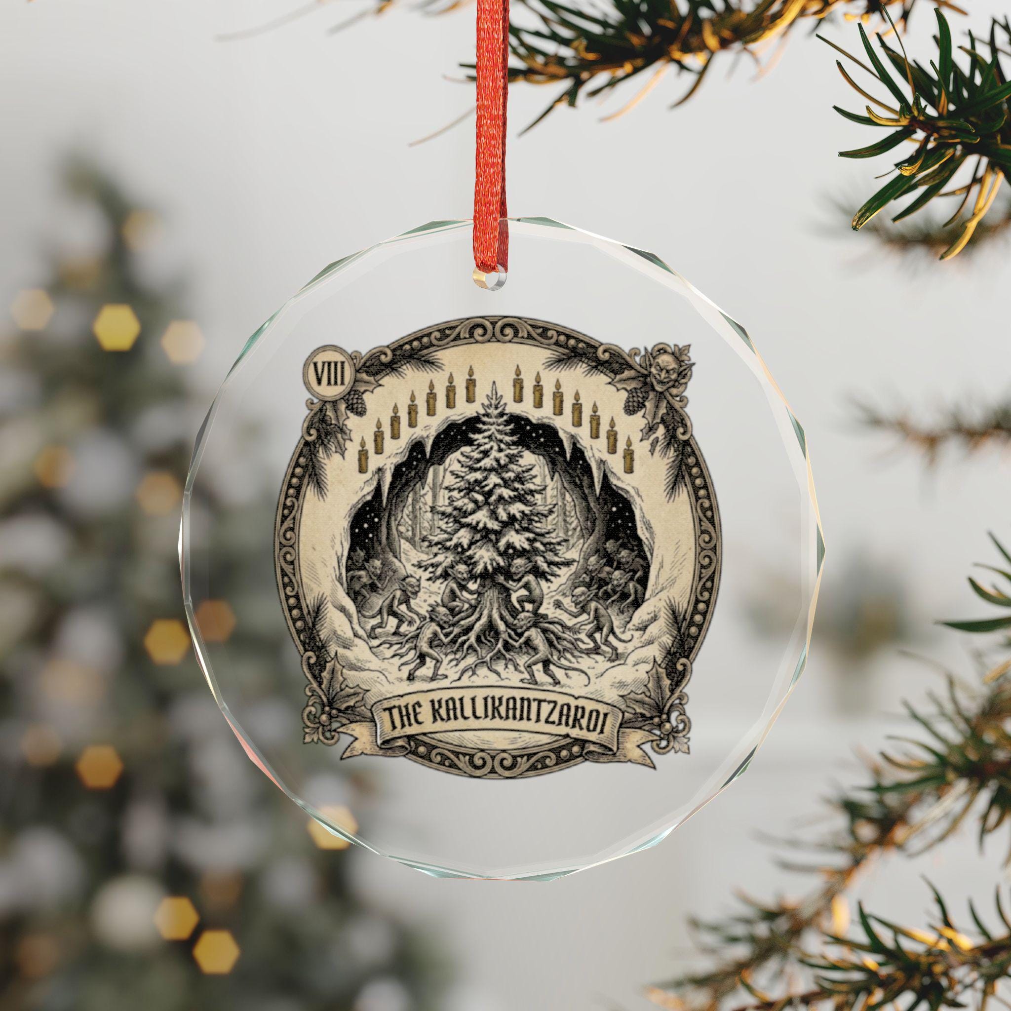Kallikantzaroi Greek Folklore Glass Ornament