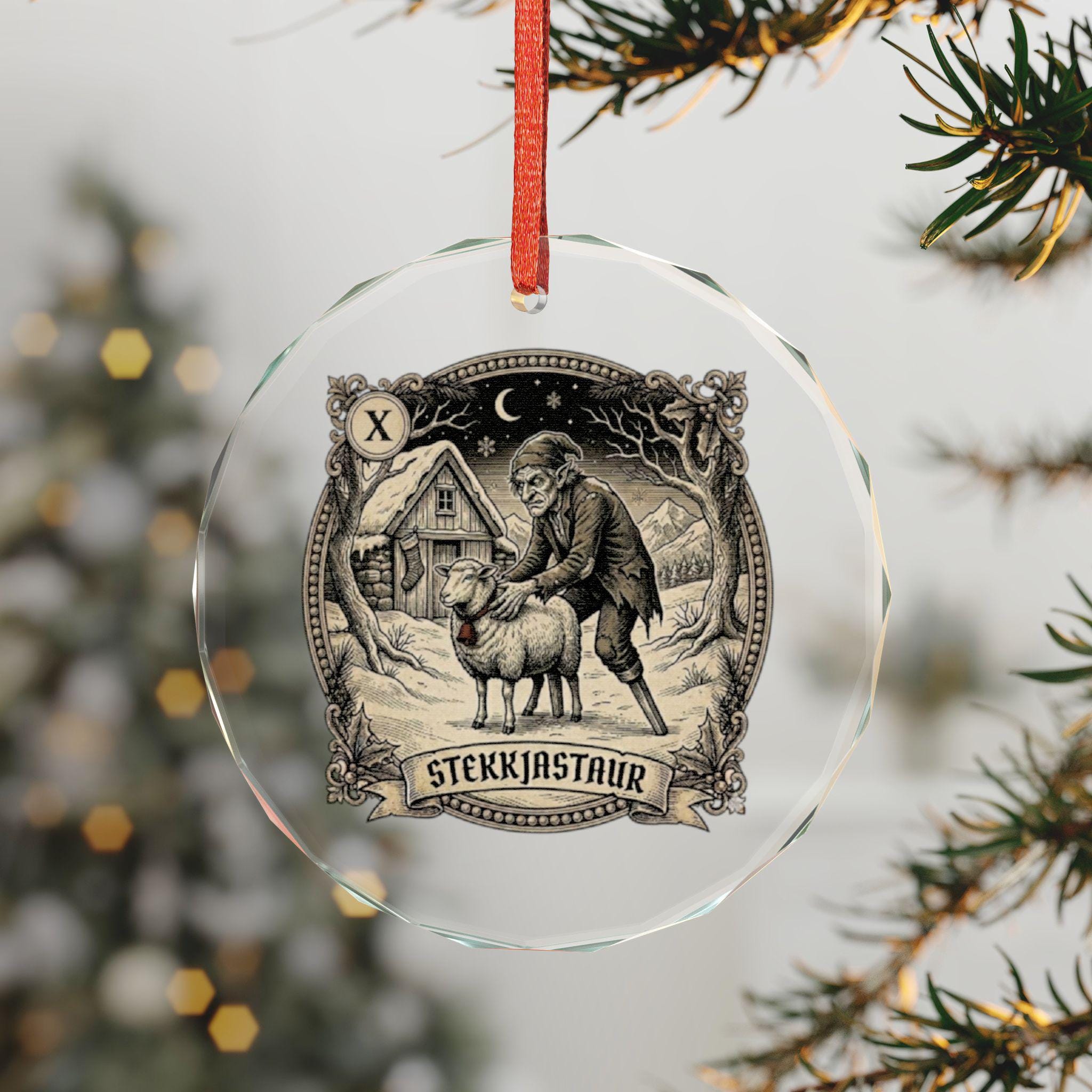 Stekkjastaur Yule Lad Glass Ornament