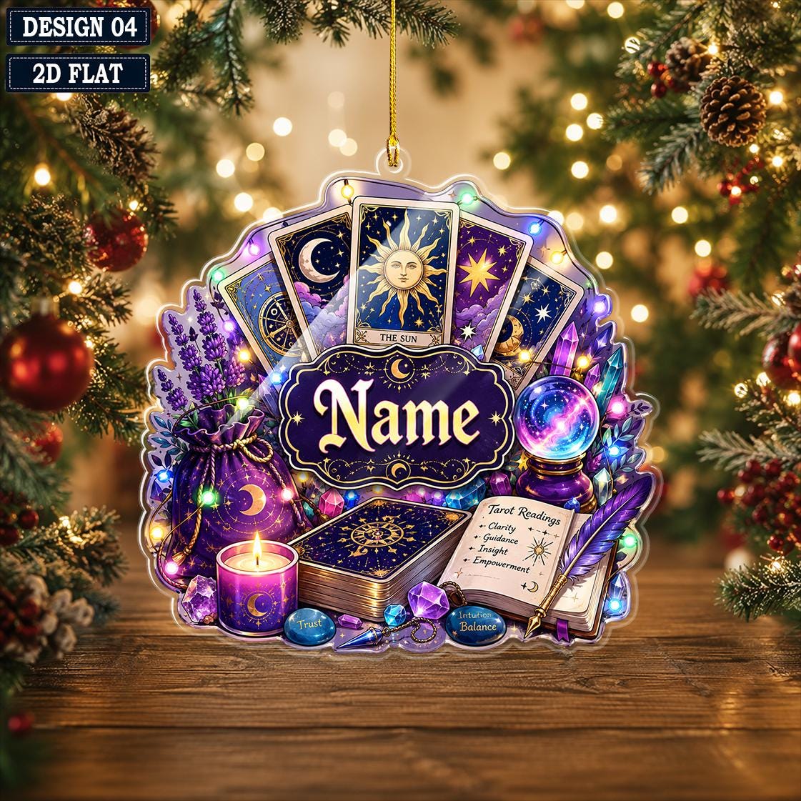 Tarot Crystal Ball Starlight Custom Acrylic Ornament