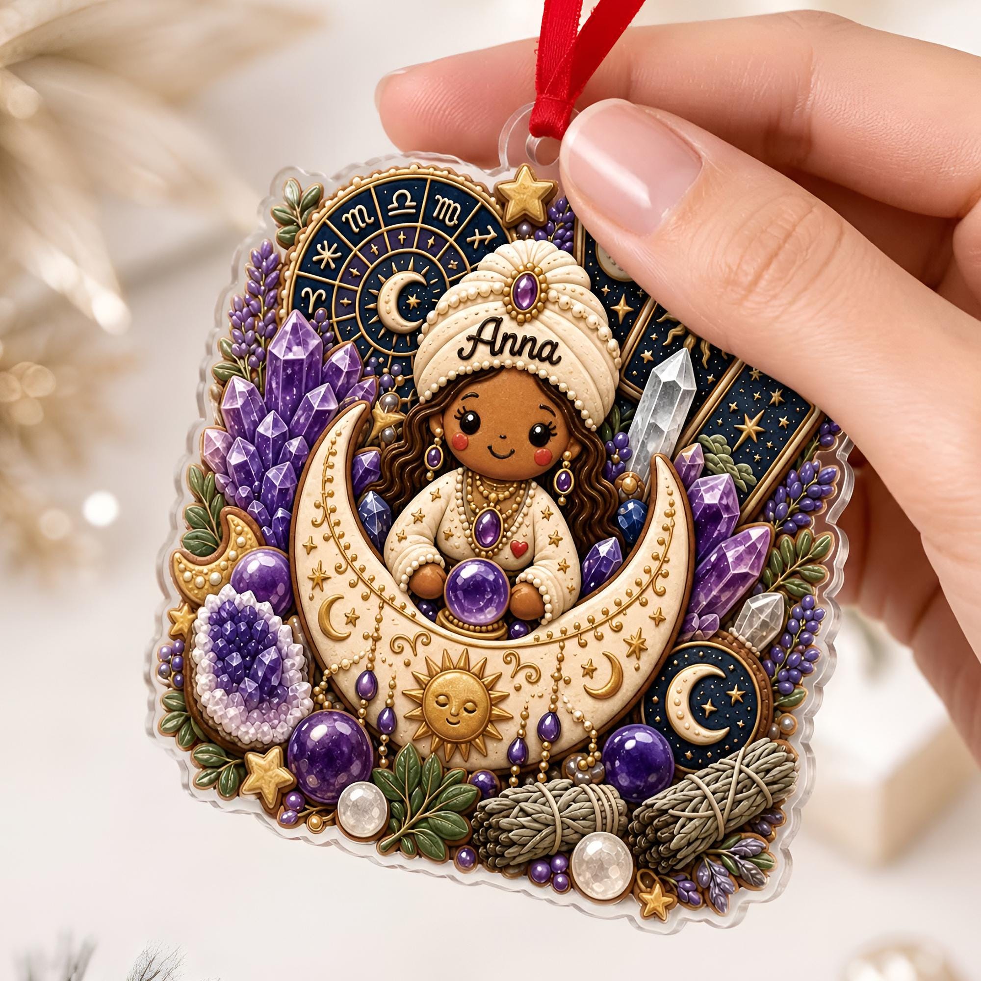Tarot Witchy Fortune Teller Custom Acrylic Ornament - Image 7