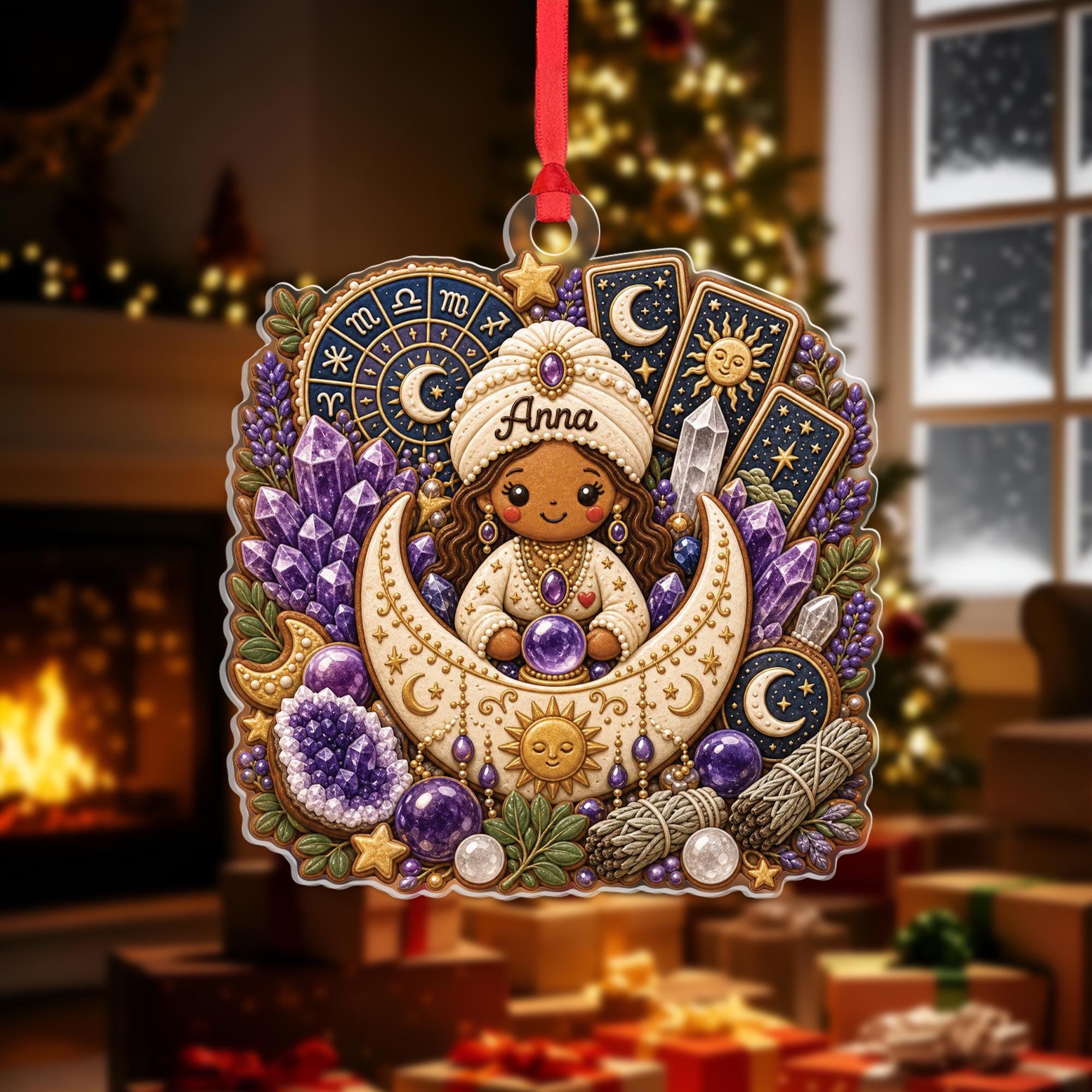 Tarot Witchy Fortune Teller Custom Acrylic Ornament - Image 4