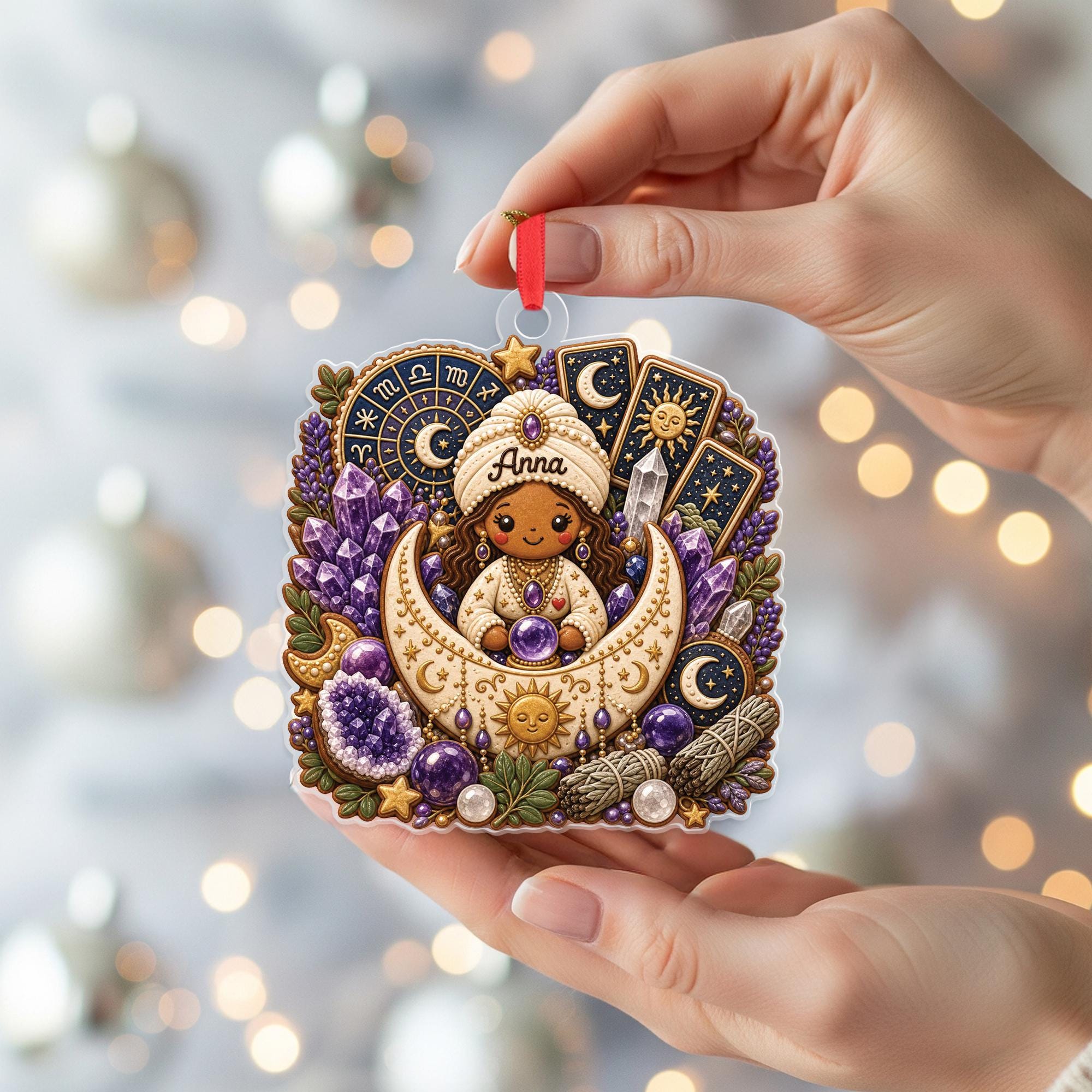 Tarot Witchy Fortune Teller Custom Acrylic Ornament - Image 5