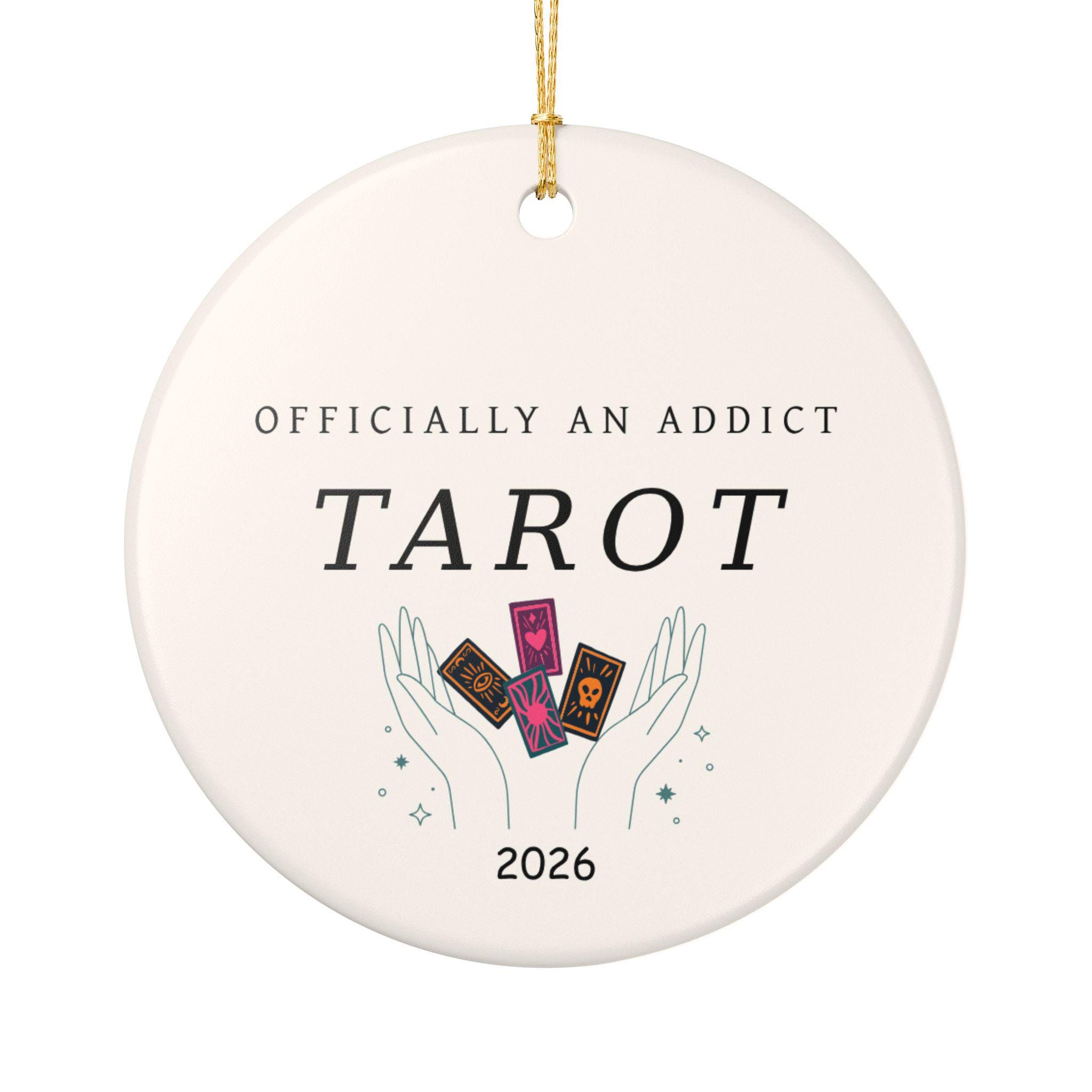 Tarot Addict Funny Christmas Custom Ceramic Ornament - Image 5