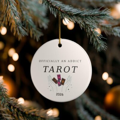 Tarot Addict Funny Christmas Custom Ceramic Ornament