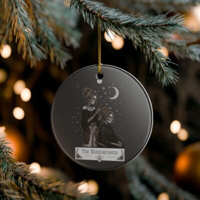 Tarot Hairdresser Skull Gothic Ceramic Ornament