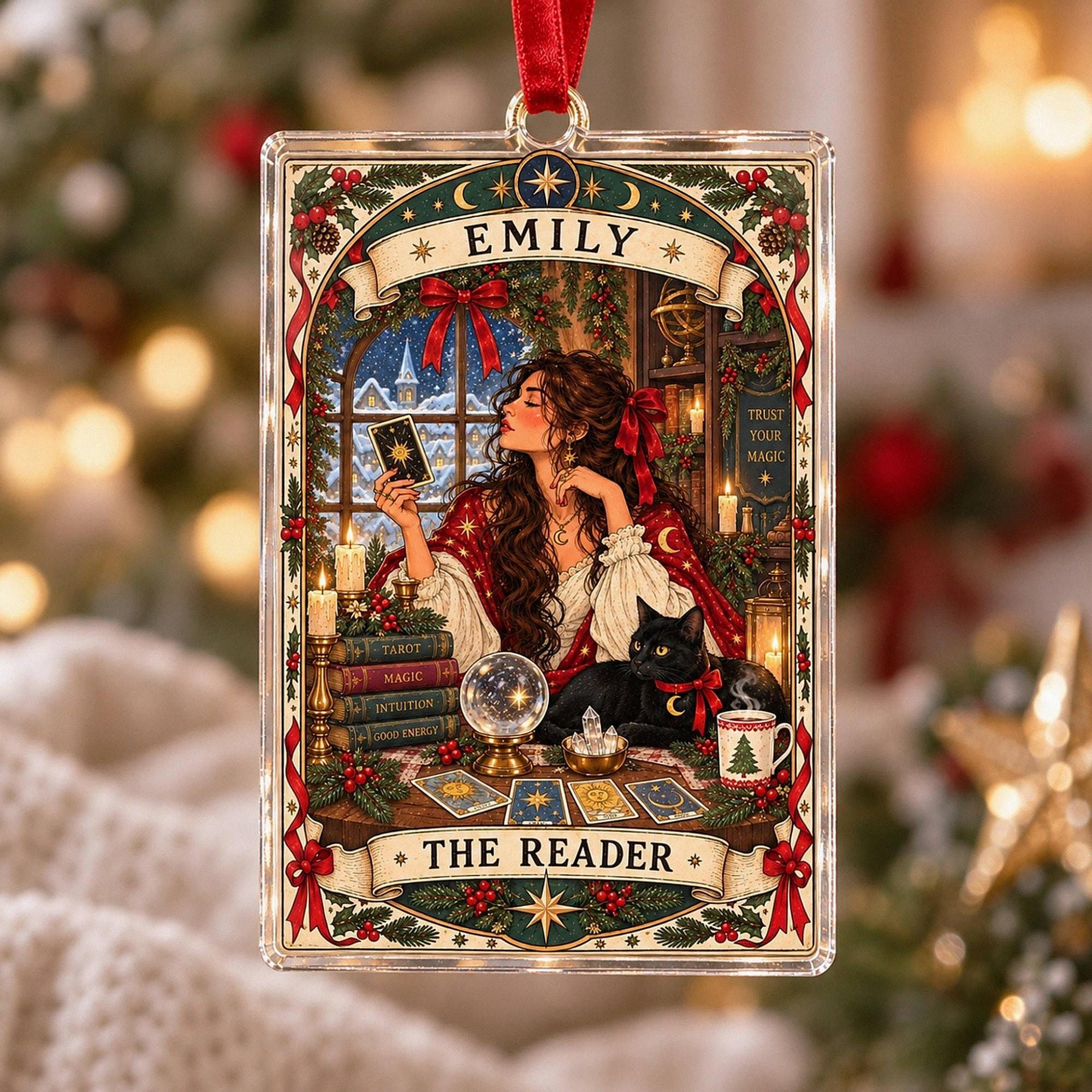 Custom The Reader Tarot Christmas Ornament - Image 4