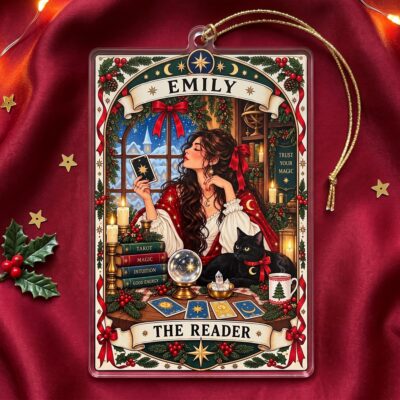 Custom The Reader Tarot Christmas Ornament
