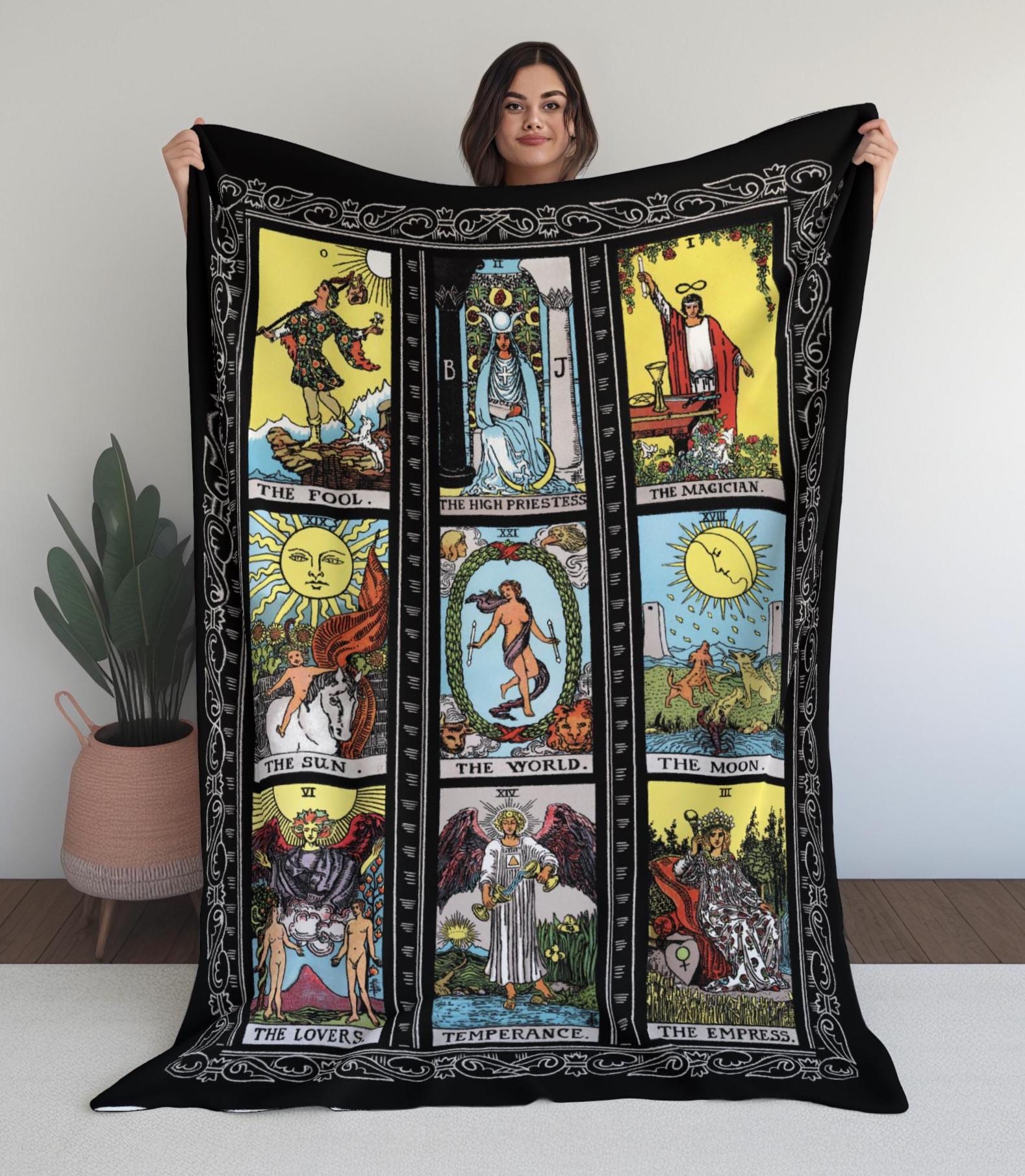 Major Arcana Mystic Occult Tarot Blanket