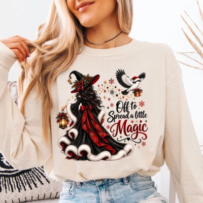 Christmas Witch Festive Magic Graphic Sweatshirt