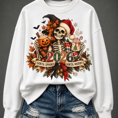 Alternative view of Spooky Christmas Skeleton Alternative Sweatshirt