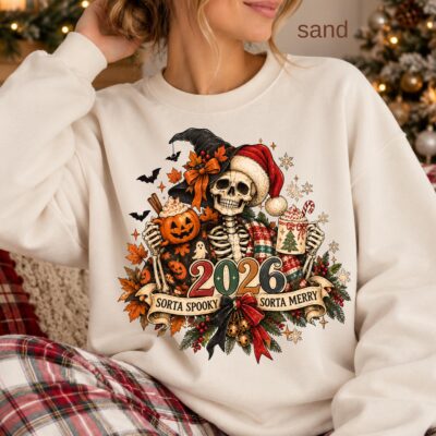 Spooky Christmas Skeleton Alternative Sweatshirt