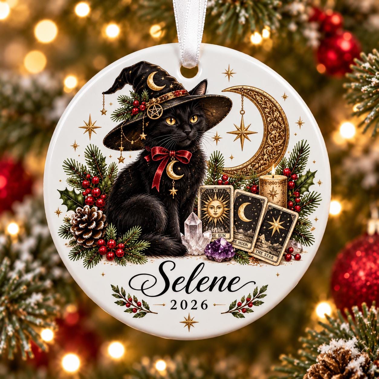 Personalized Celestial Serpent Christmas Ornament