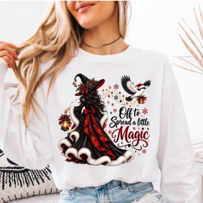 Alternative view of Christmas Witch Festive Magic Graphic Sweatshirt