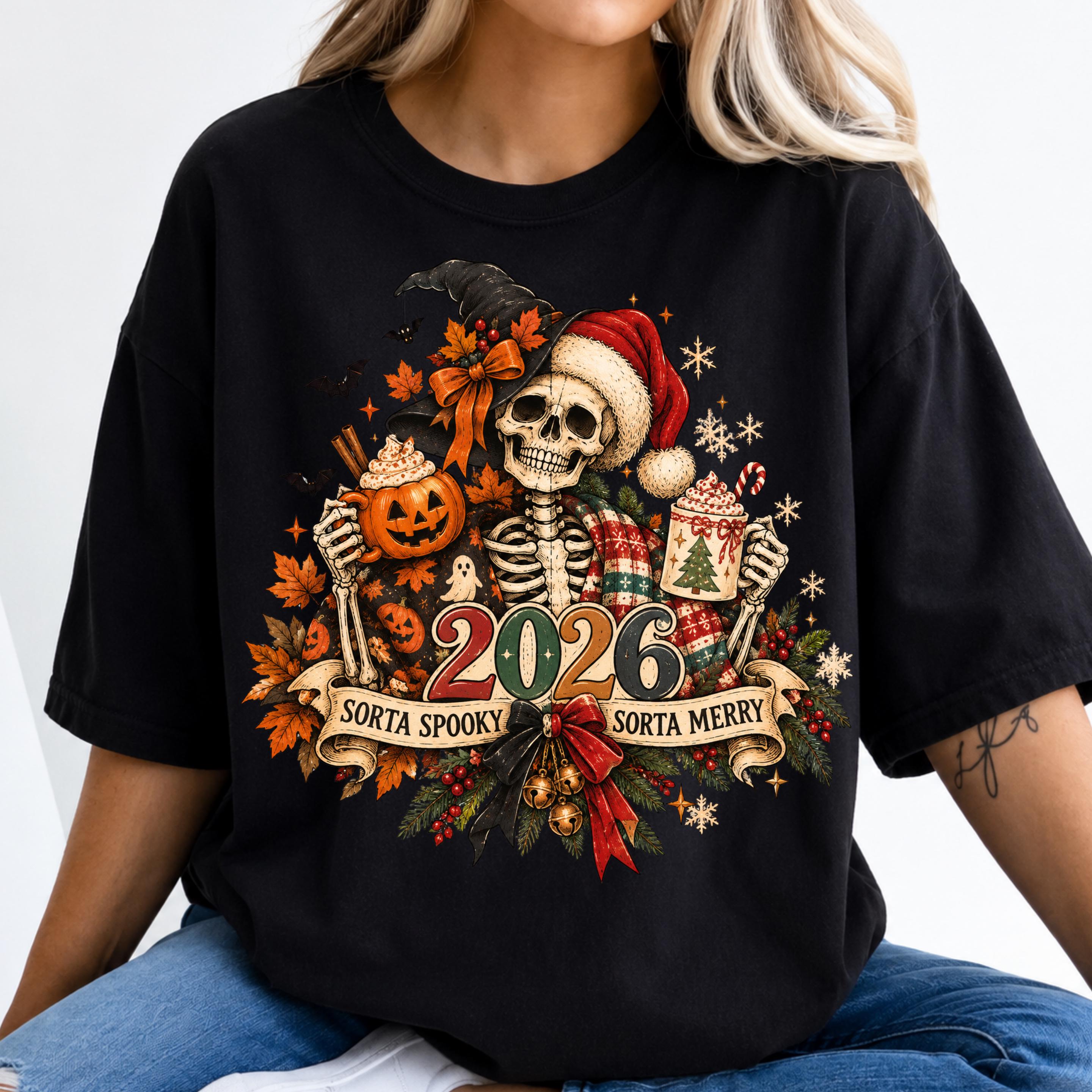 Spooky Christmas Skeleton Alternative Sweatshirt - Image 3